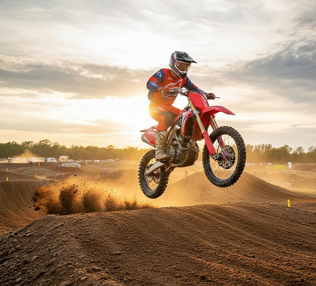 رانندگی با موتور سیکلت کراس در پیست