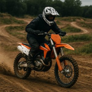 پرش با موتور کراس در پیست خاکی با همتاز موتور